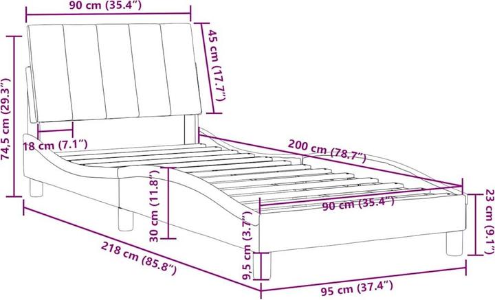 Produktbild vidaXL Bettgestell (90 x 200 cm)
