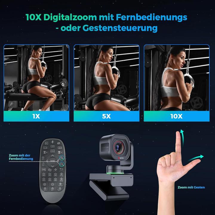 Immagine prodotto Logitubo 4K Webcam mit Gestensteuerung und AI-Tracking