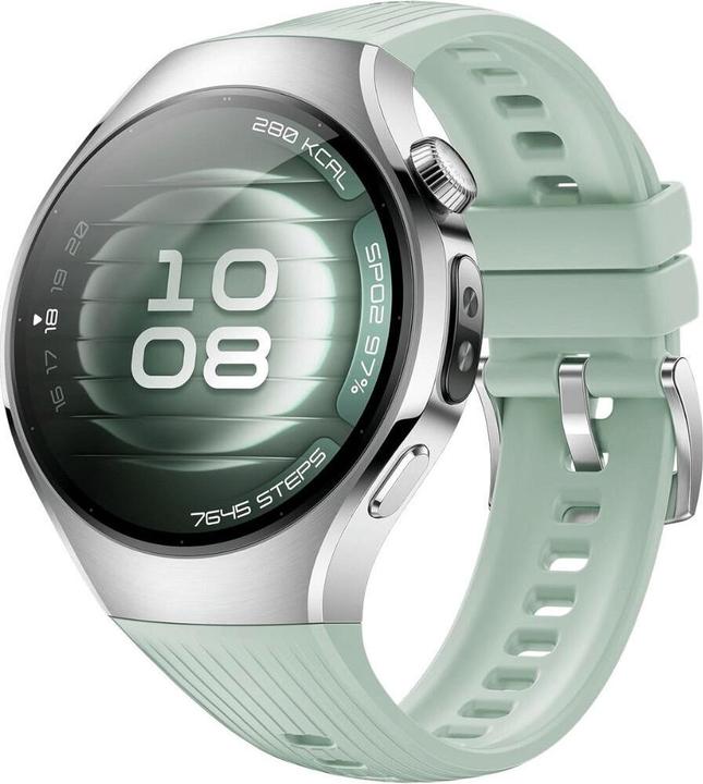 Actual product image Huawei Smart watches Watch 5 (42mm), Fluorelastomer Light Green strap, Metal body, Soc-L19F (42 mm, 4G)