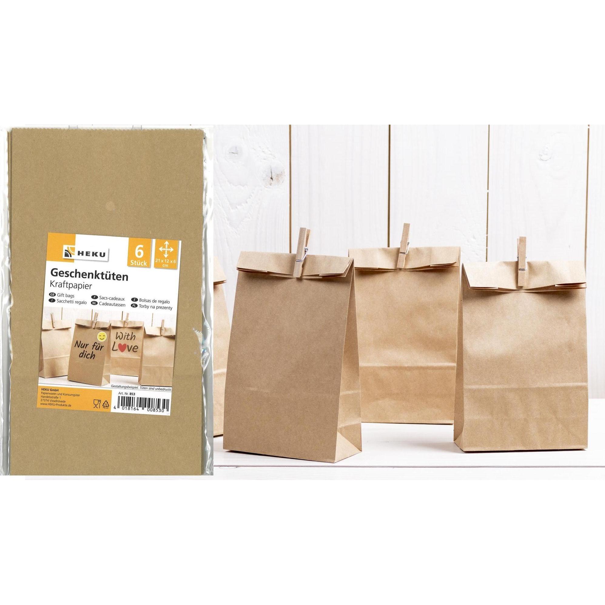 Heku, Geschenkverpackung, Geschenktüten Set (Geschenktüte, 6 x)