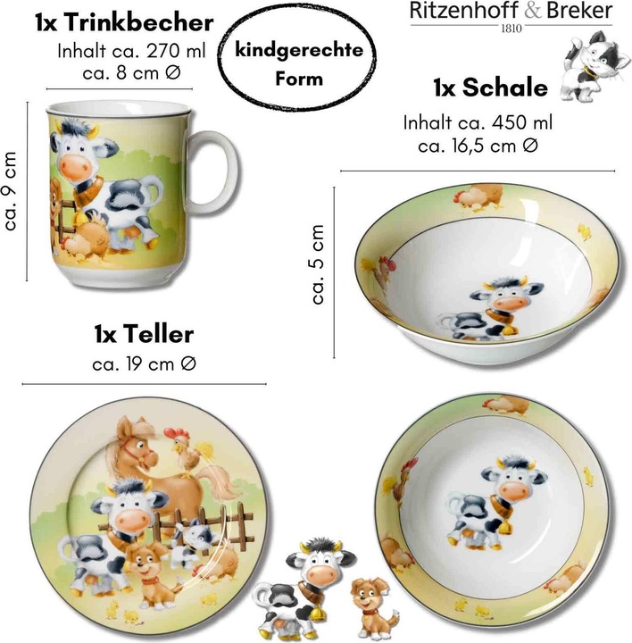 Produktbild Ritzenhoff & Breker Hoftiere Kindergeschirr mit Besteck
