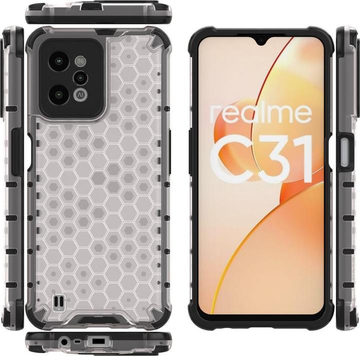 Produktbild Hurtel Honeycomb case armored cover with a gel frame Realme C31 transparent (Realme C31)
