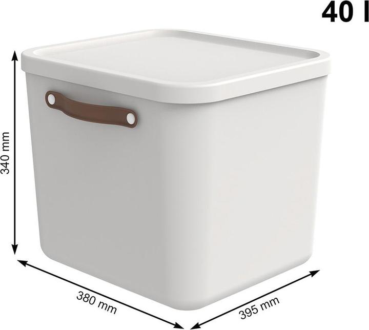 Produktbild Rotho Aufbewahrungsbox Maloja 40 l, Mistletoe Weiss (40 l)