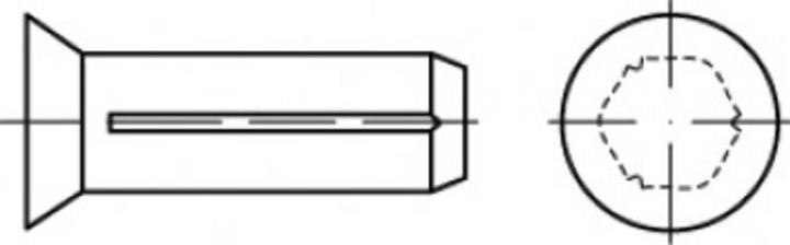 Produktbild Toolcraft Senkkerbnägel Stahl (500 Stk., 10 mm)