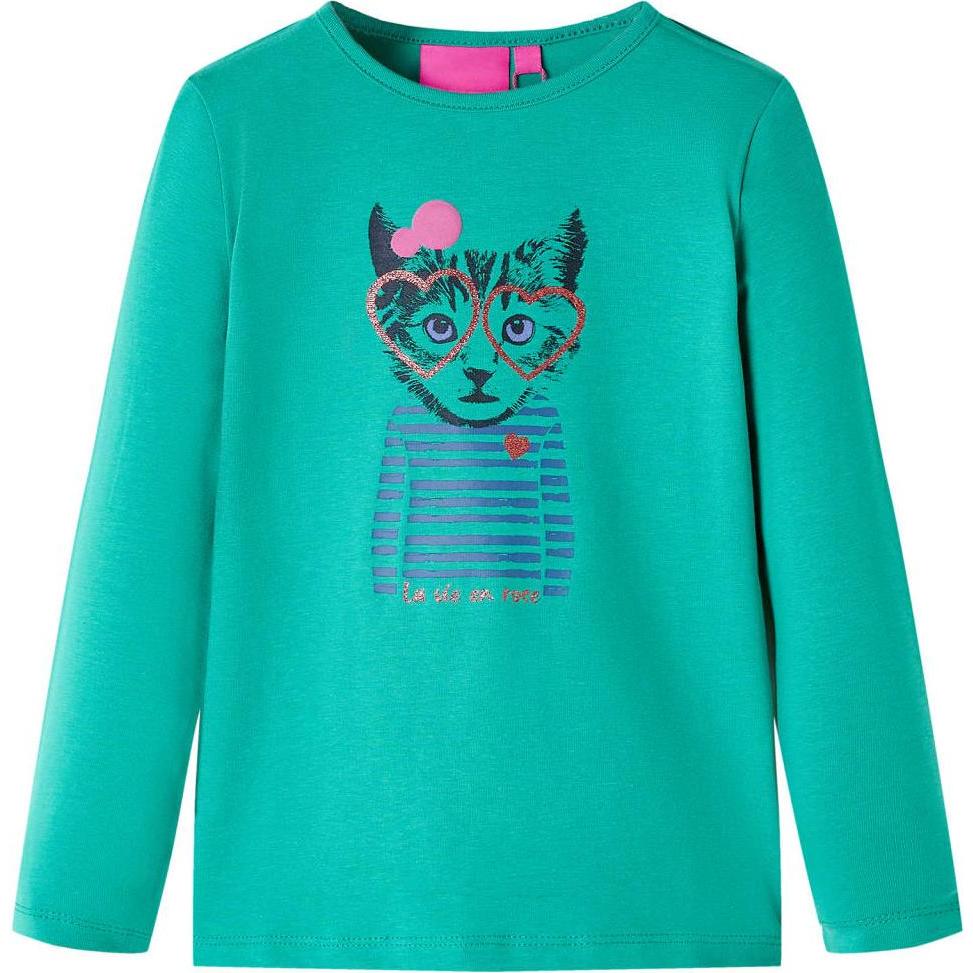 VidaXL, Shirt, Kinder-Langarmshirt Hellgrün 92,Material: 95 % Baumwolle. 5, Grün, (92)