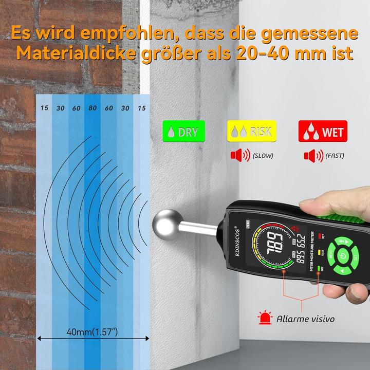 Actual product image Rdinscos Zerstörungsfreies Feuchtigkeitsmessgerät MT68