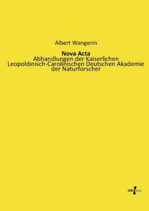 Produktbild Nova Acta (Deutsch, Albert Wangerin, 2013)