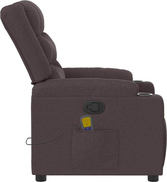 Actual product image vidaXL Massage chair dark brown fabric