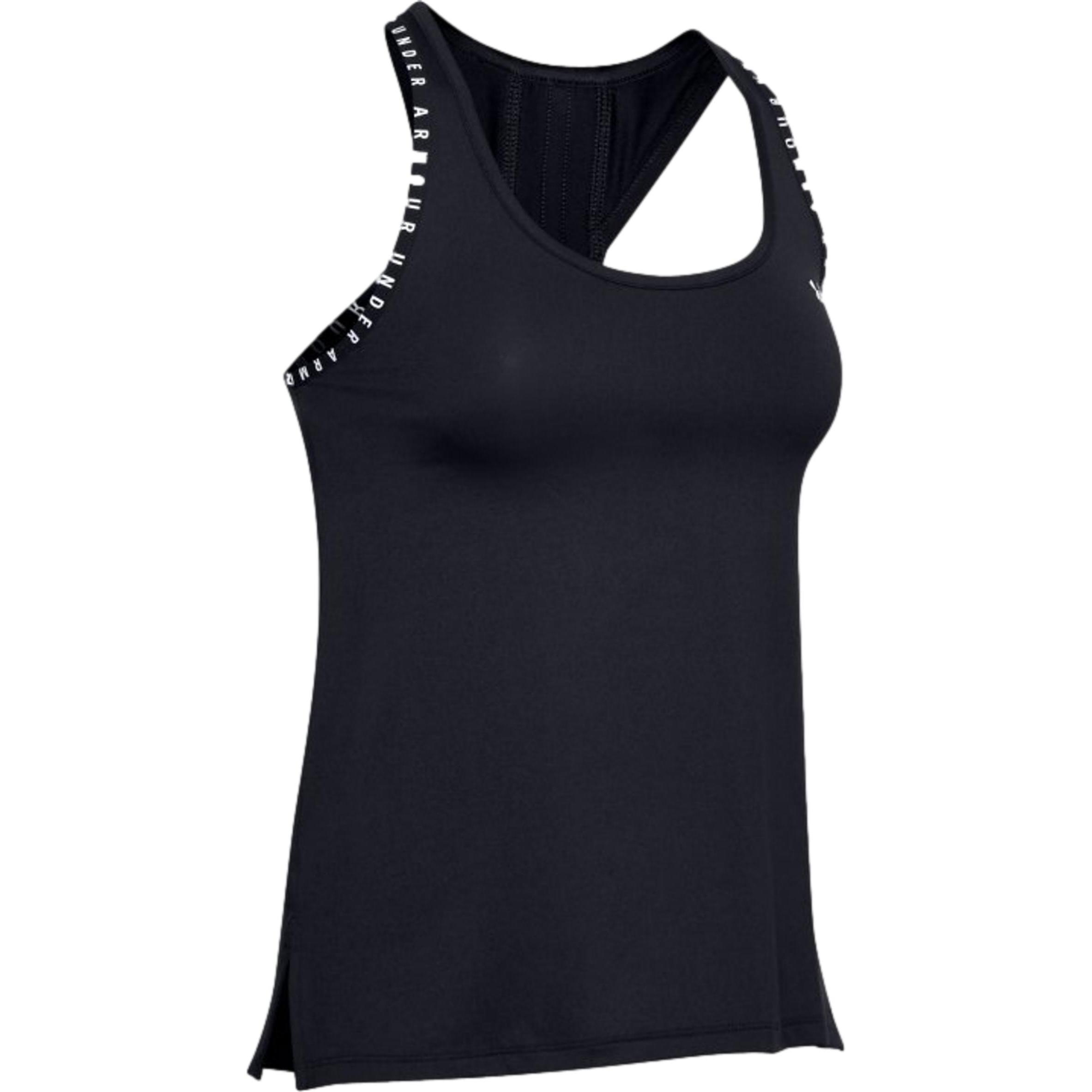 Under Armour, Donne, Maglietta sportiva, Canotta da allenamento Knockout Donna (XS), Nero, XS