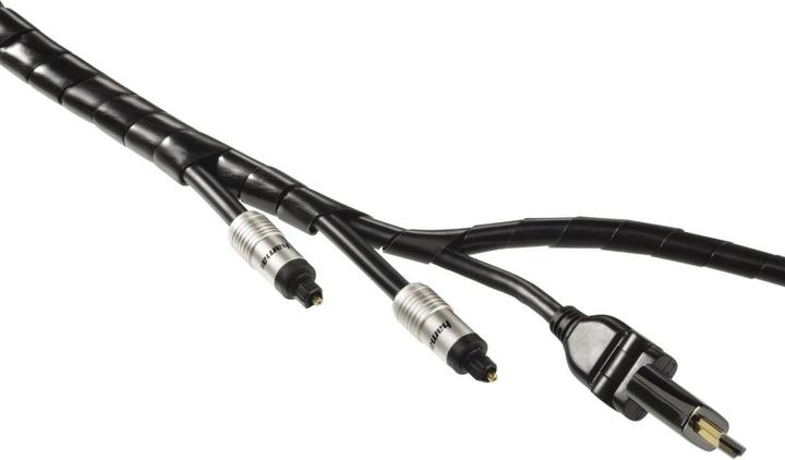 Immagine prodotto Hama Guaina flessibile per cavi a spirale, universale, 7,5 - 30 mm, 2,5 m, nera (Tubo a spirale per cavi, 2500 mm)