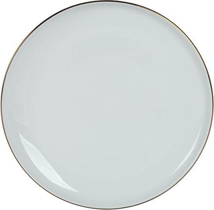 Domoletti Piatto Con Bordo Dorato Bianco 26cm