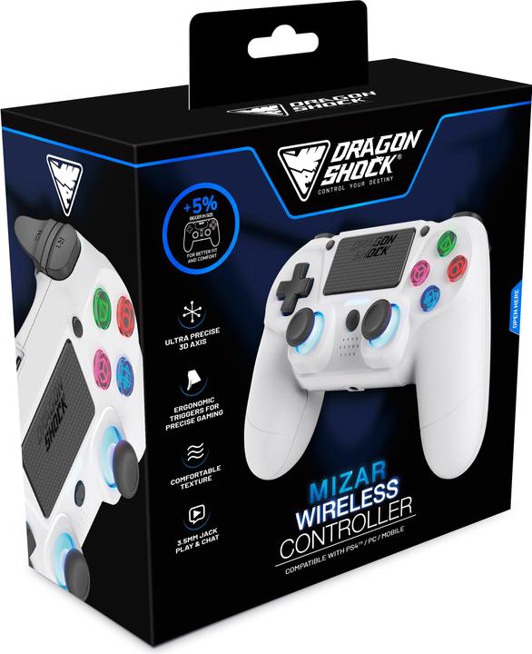 Actual product image DragonShock Controller Mizar Wireless white PS4 (PS4)