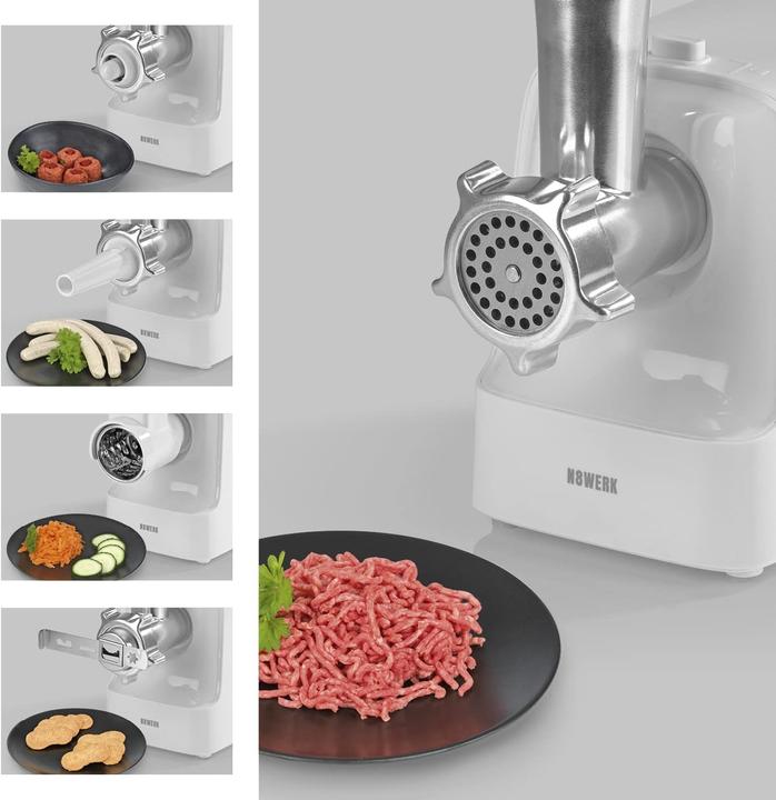 Produktbild N8werk elektrischer Fleischwolf, Moonlight White