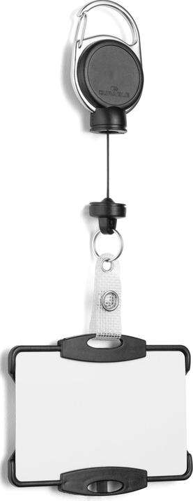 Actual product image Durable EXTRA STRONG ID badge holder with yoyo, for 1 card, pack of 10, black.