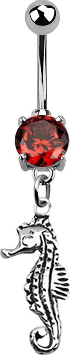 Immagine prodotto Star Piercing Ciondolo d'argento a forma di banana con cavalluccio marino arancione (senza ottone, Acciaio chirurgico 316L, Argento 925)