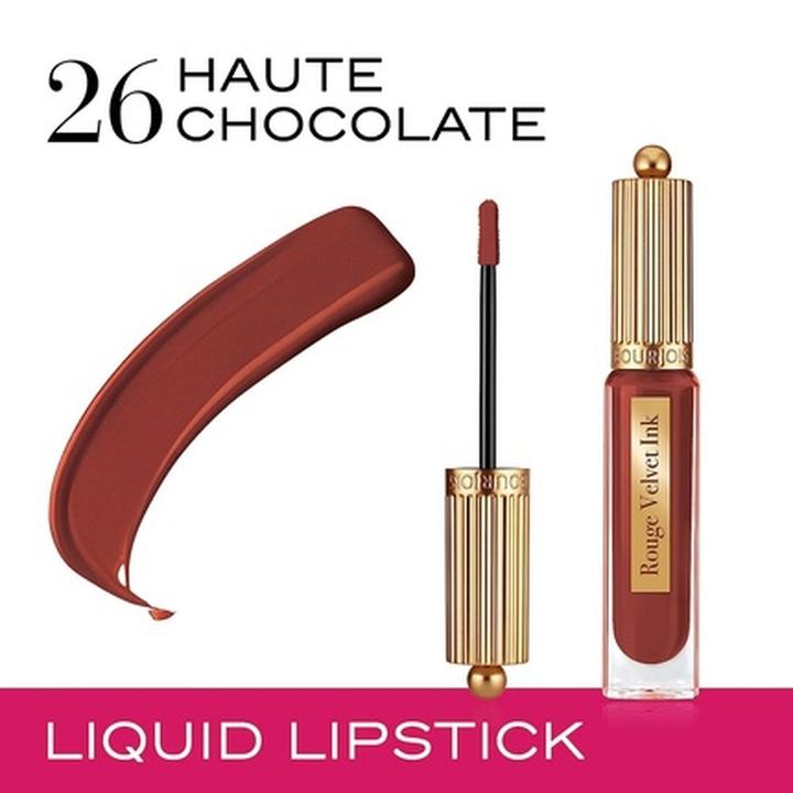 Actual product image Bourjois Rouge Velvet Ink Lipgloss 26 Haute Chocolate (26 Haute Chocolate)