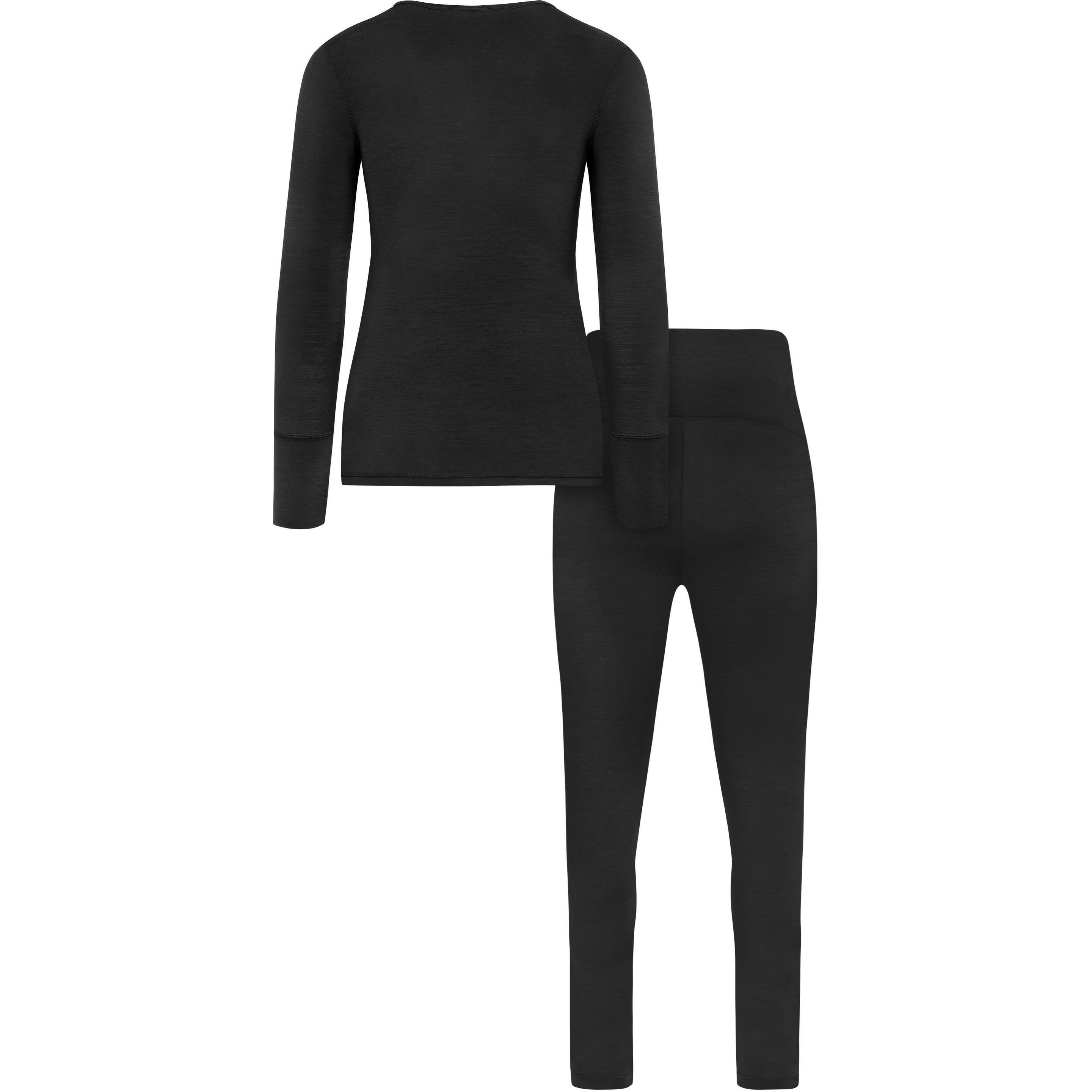 Thumbnail - Normani, Damen, Funktionsshirt, Merino Unterwäsche Umstandsmode Set- Langarm-Shirt und Unterhose - 8795 (XS), Grau, XS