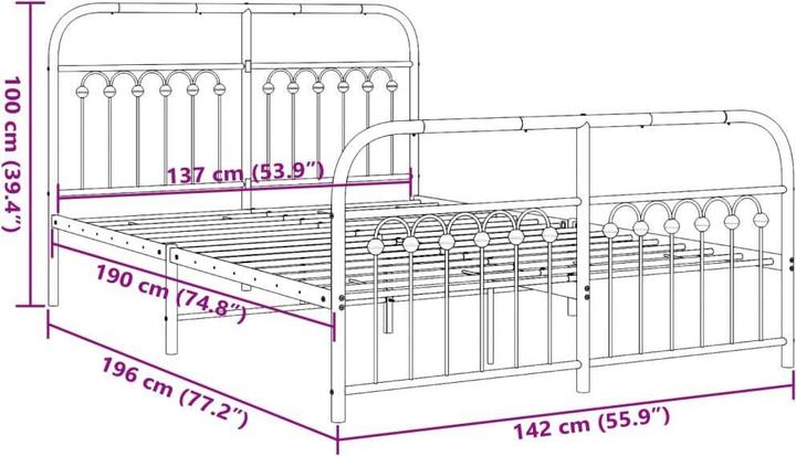 Image du produit vidaXL Bettgestell (137 x 190 cm)