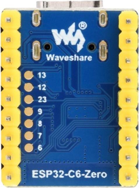 Actual product image WaveShare ESP32-C6 Zero Mini development board with headers