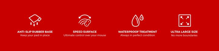 Image du produit Genesis Tapis de souris Carbon 500 Ultra Logo | Tapis de souris | 450 x 1100 x 2.5 mm | Noir (L)