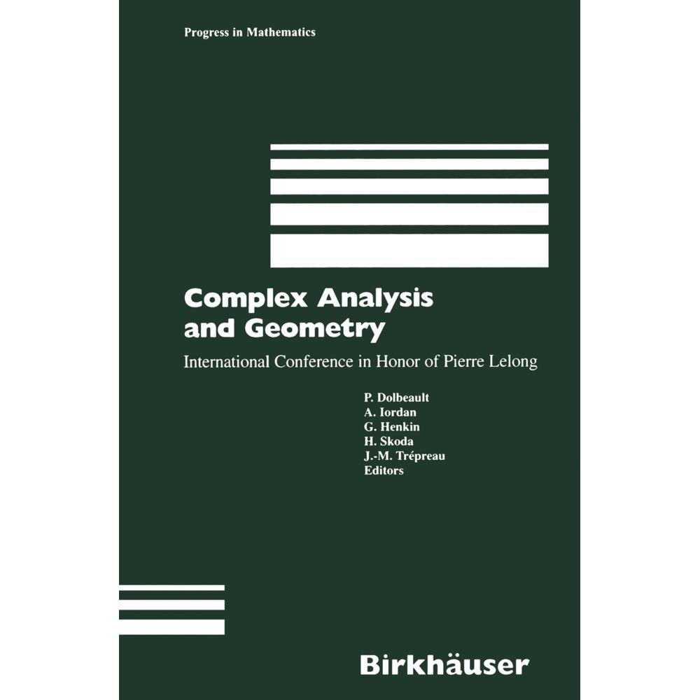 Complex Analysis and Geometry, Fachbücher