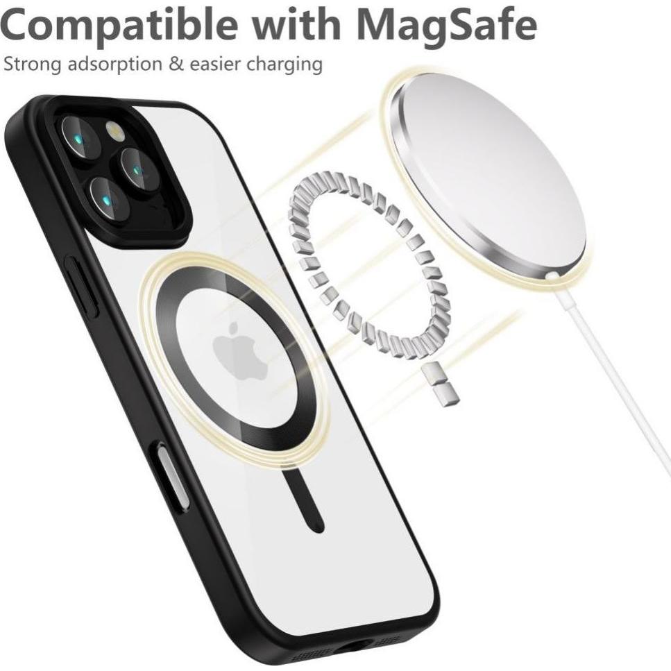 Thumbnail - Tech-Protect MagFlex MagSafe iPhone 16 Pro Max Case - Clear with Black Frame (Apple iPhone 16 Pro Max), Smartphone Hülle...
