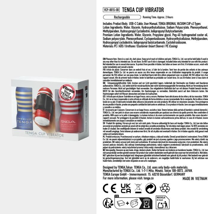 Voedingswaarden en ingrediënten Tenga Cup Vibrator