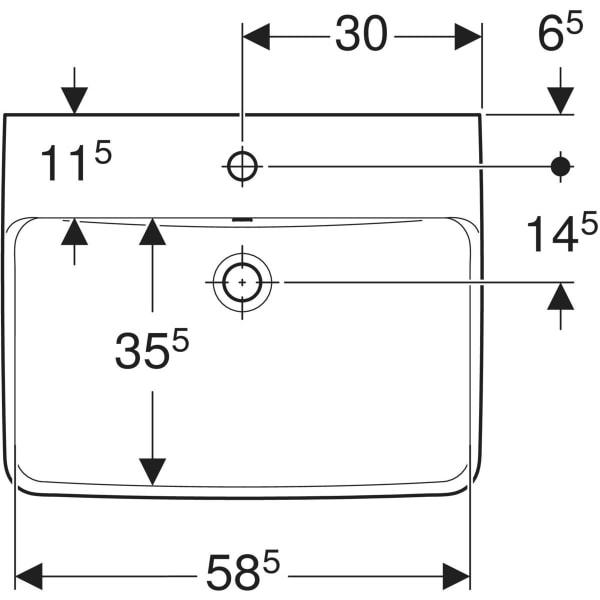 Actual product image Geberit Renova Plan 60 cm washbasin white 501636001 (480 mm, 600 mm)