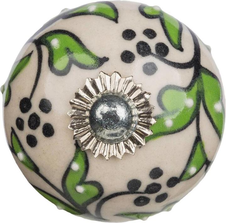 Produktbild Tranquillo Möbelgriff handgemacht, Ø 4 cm, Weiss/Silber