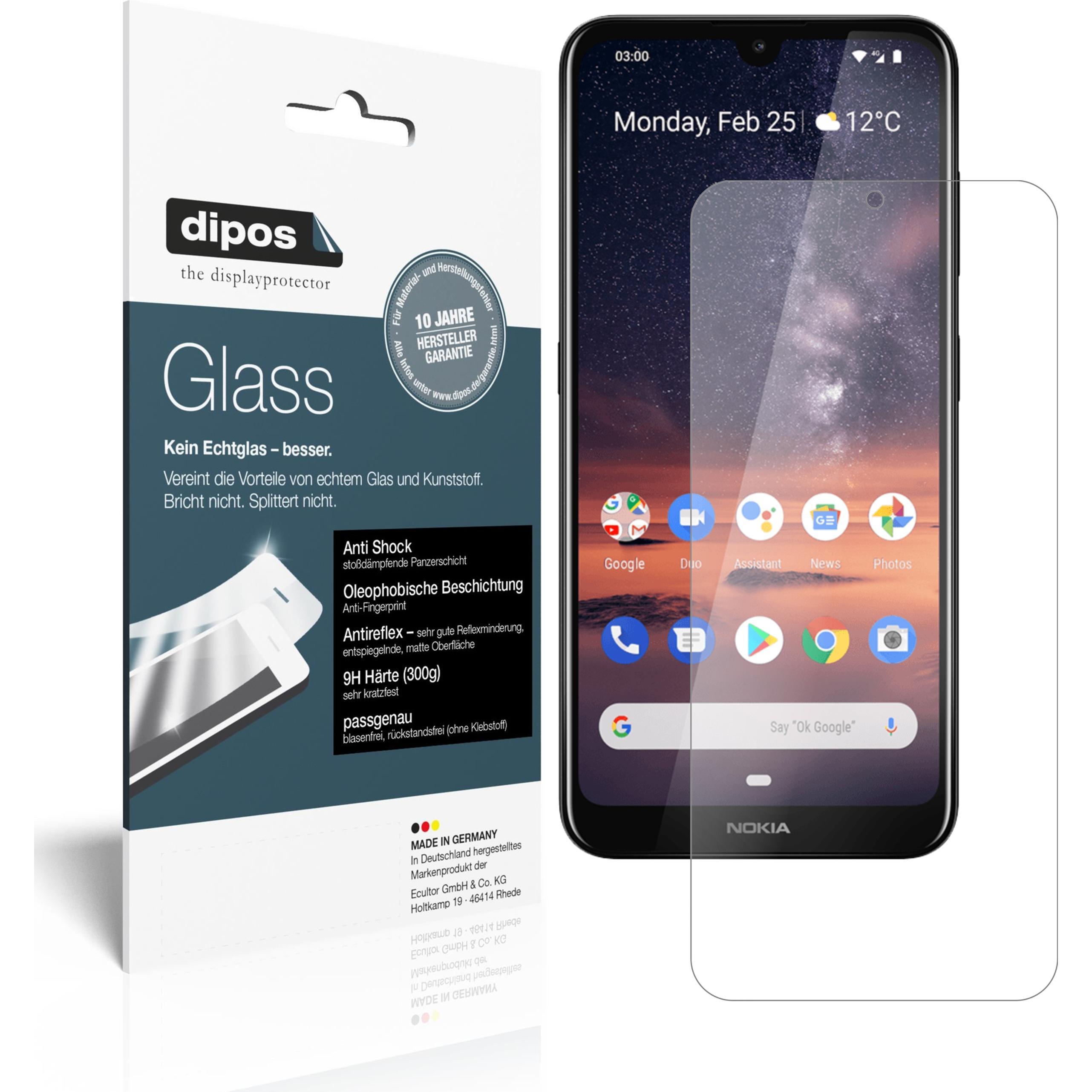 Dipos Displayschutz Anti-Shock (2 Stück, Nokia 3.2), Smartphone Schutzfolie, Transparent