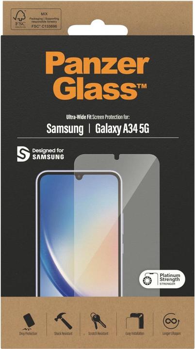 Image du produit PanzerGlass Ultra-Wide Fit (1 pièce(s), Samsung Galaxy A34 5G)
