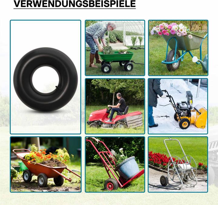 Actual product image Wiltec Inner tube for lawn mower tyre 18x6.50/7.50/8.50/9.50-8 20x8.00/10.00-8 with straight valve stem gar (Lawn mower)