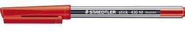 Image du produit Staedtler ® Stylo à bille jetable stick 430 0,35mm rouge modèle à capuchon indélébile (Rouge, 1 x)