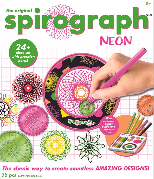 Actual product image Boti Spirograph neon drawing set