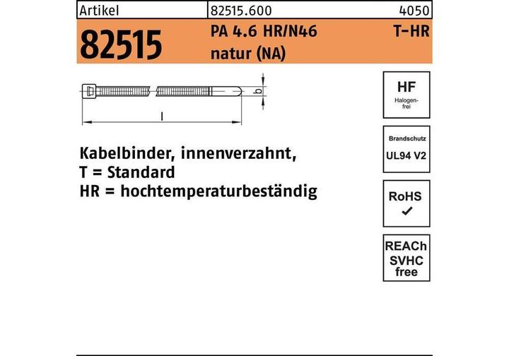 Actual product image HellermannTyton Cable tie T30R 150 x 3.5 mm natural (Plastic cable ties, 150 mm, 100 pcs.)