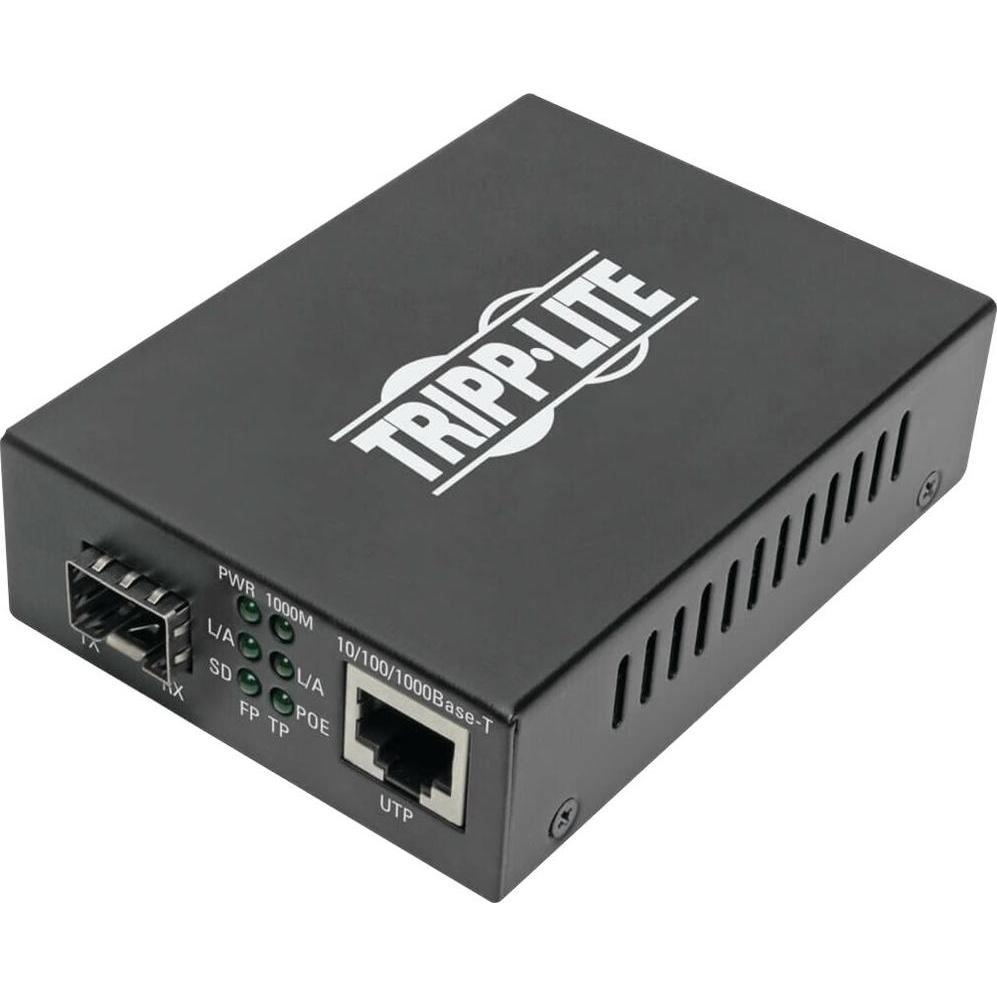 Eaton TRIPPLITE Gigabit SFP Fibra a Ethernet Media Converter POE+ Cavi di alimentazione internazionali, Convertitore