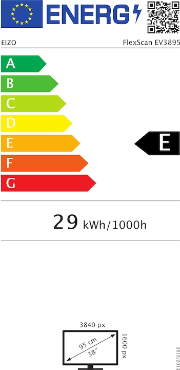 Energy Label Eizo EV3895 (3840 x 1600 pixels, 38")