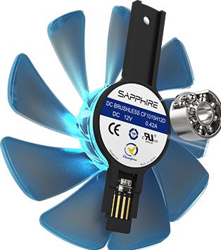 Actual product image Sapphire Nitro Gear LED Fan Blue