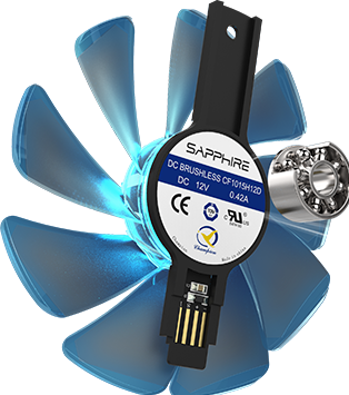 Actual product image Sapphire Nitro Gear LED Fan Blue