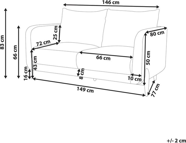 Actual product image Beliani Gimo (2 person sofa)