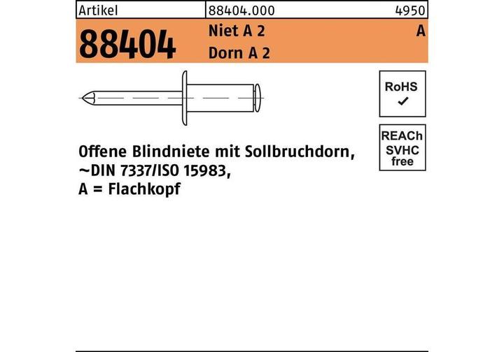 Immagine prodotto Rivetto POP R 88404 Testa piatta