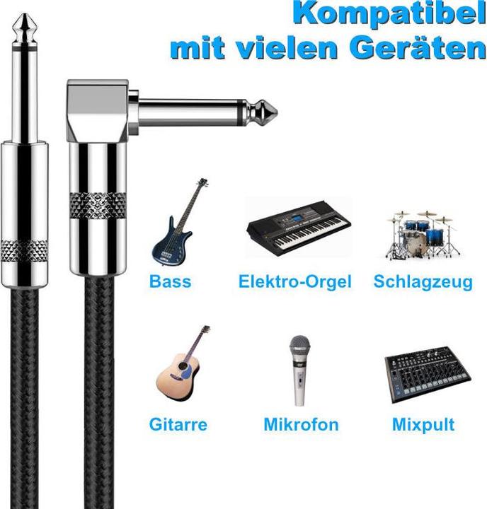 Actual product image Hermex Jack Cable 7m Musical Instrument Cable Audio Cable Guitar Cable (7 m)