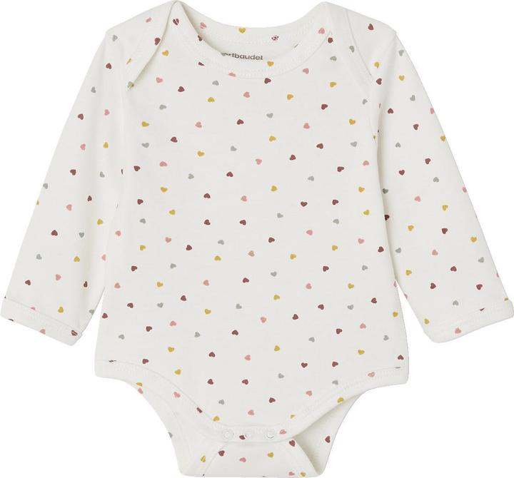 Image du produit Vertbaudet Collection Bio : Lot de 3 bodies bébé manches longues à enfiler, coeurs (56)