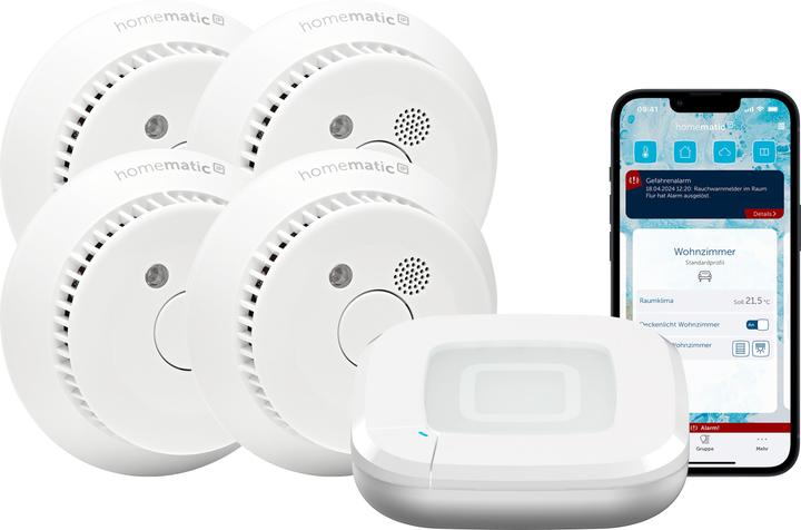 Homematic IP Starterset Rauchwarnmelder für 4 Räume