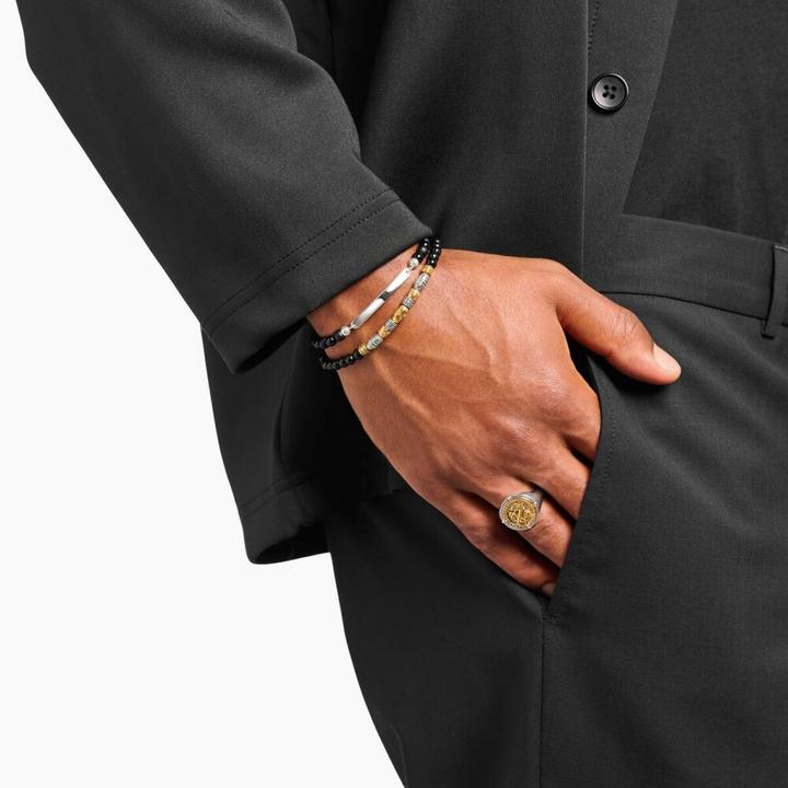 Actual product image Thomas Sabo Gravur Armband Obsidian und Tigerauge (17 cm, Silver 925)