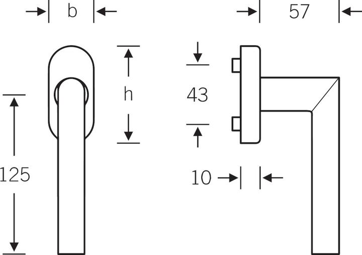 Actual product image FSB Window handle 34 1076 stainless steel matt 34 mm lockable (Window handles)