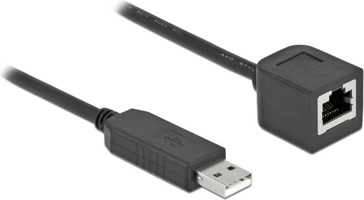 Delock Serielles Anschlusskabel mit FTDI Chipsatz, USB 2.0 Typ-A Stecker zu RS-232 RJ45 Buchse 2 m schwarz (2 m, USB 2.0)