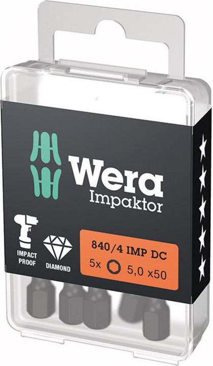 Produktbild Wera Bit 840/4 IMP DC 5 mm Länge 50 mm 1/4 ″ E6,3 Impaktor, DC