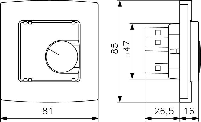 Actual product image ALRE Surface switch hygrostat