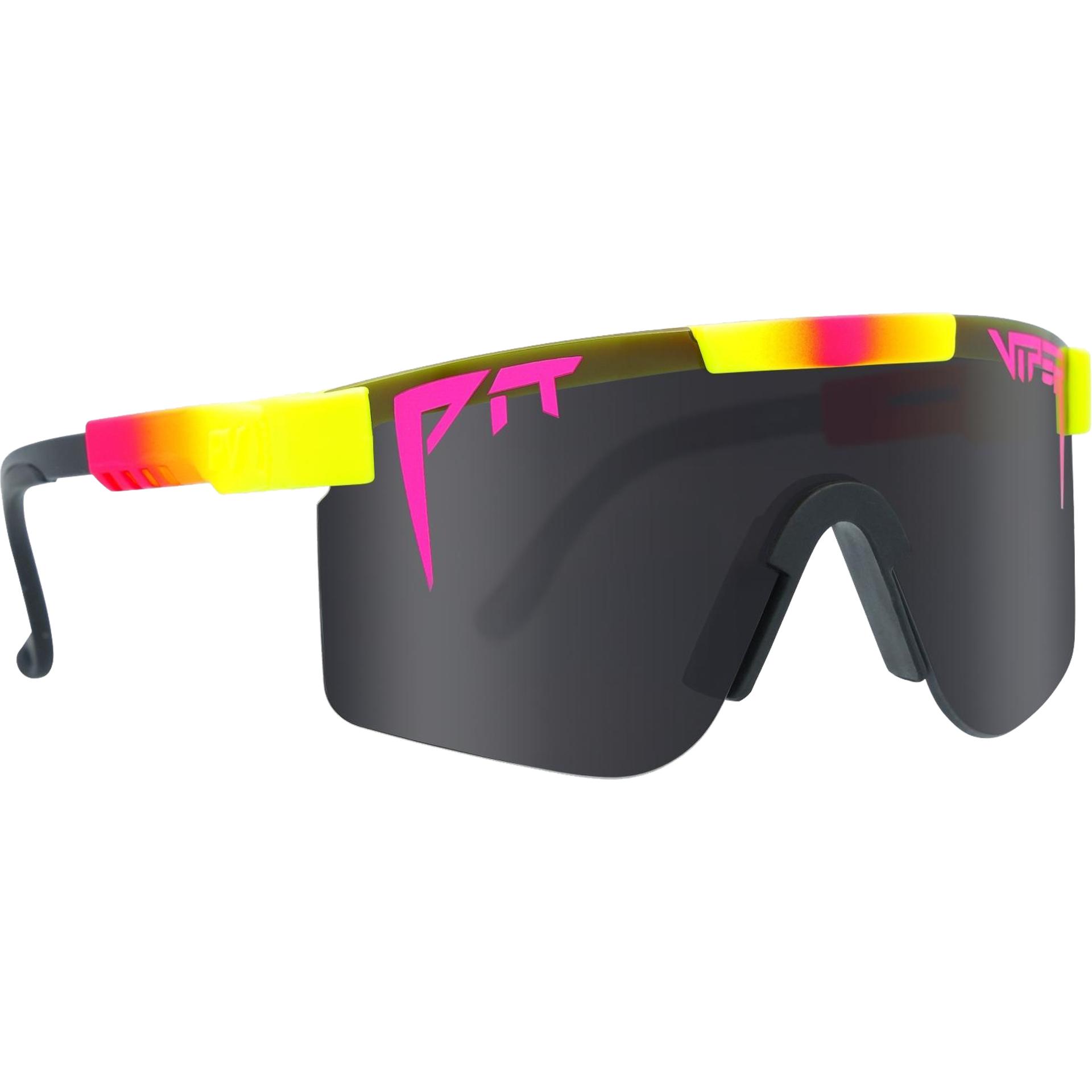 Pit Viper, Unisex, Sportbrille, The Originals The Italo Polarized (gelb-pink, Polarized Smoke), Gelb, Pink